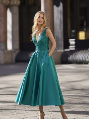 Vestido Midi Marfil Aguamarina
