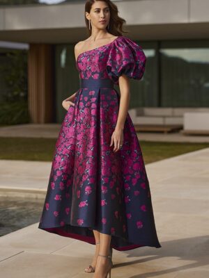 Vestido Madrina Marfil Estampado