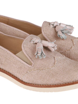 Mocasín Niño Tela Crema