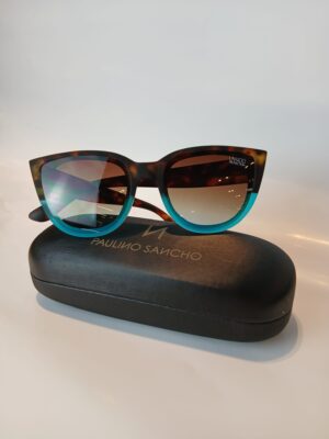 Gafas de sol cat-eye bicolor carey y azul