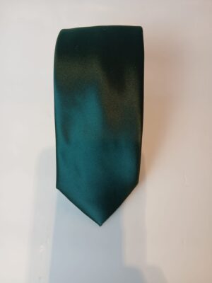 Corbata de Seda Lisa Verde Botella Satinada