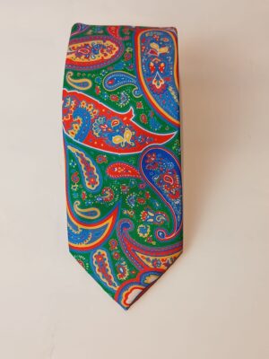 Corbata de Seda Multicolor con Estampado Cachemir