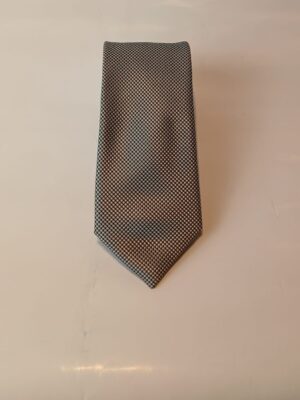 Corbata gris con microdibujo en rombo