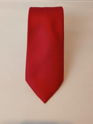 Corbata roja con microdibujo blanco