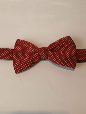 Pajarita Granate con Microdibujo Blanco