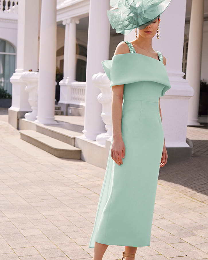Vestido midi para boda color pastel